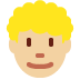 man: medium light skin tone, curly hair