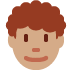 man: medium skin tone, curly hair