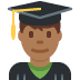 man student: medium dark skin tone emoji