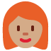 woman: medium skin tone, red hair