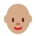 woman: medium skin tone, bald