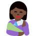 woman feeding baby: dark skin tone emoji