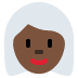 woman: dark skin tone, white hair