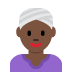 woman wearing turban: dark skin tone emoji
