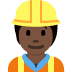 construction worker: dark skin tone emoji