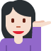 woman tipping hand: light skin tone emoji