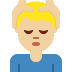man getting massage: medium light skin tone emoji