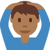 man gesturing OK: medium dark skin tone emoji