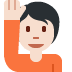 person raising hand: light skin tone emoji