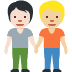 people holding hands: light skin tone, medium light skin tone emoji