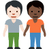 people holding hands: light skin tone, dark skin tone emoji