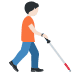 person with white cane: light skin tone, facing right
