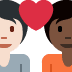 couple with heart: person, person, light skin tone, dark skin tone