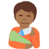 person feeding baby: medium dark skin tone