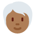 person: medium dark skin tone, white hair