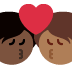 kiss: person, person, dark skin tone, medium dark skin tone emoji