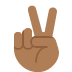 victory hand: medium dark skin tone emoji