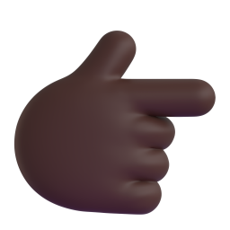 Backhand index pointing right dark skin tone emoji