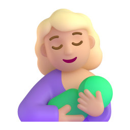 Breast feeding medium light skin tone emoji