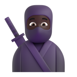 Ninja dark skin tone emoji