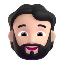 Person beard light skin tone emoji