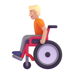 Person in manual wheelchair medium light skin tone
