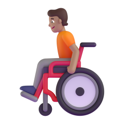 Person in manual wheelchair medium skin tone