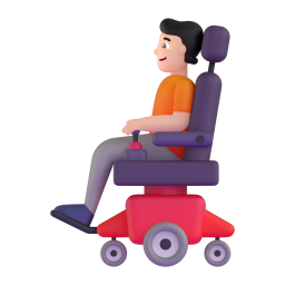 Person in motorized wheelchair light skin tone