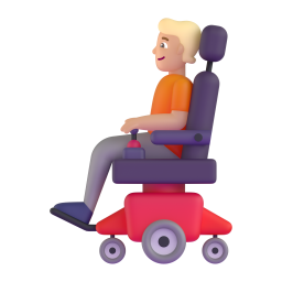 Person in motorized wheelchair medium light skin tone emoji