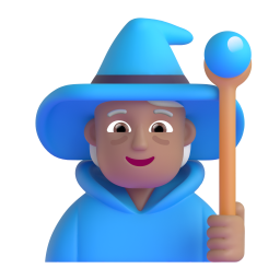 Person mage medium skin tone emoji