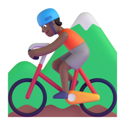 Person mountain biking medium light skin tone emoji