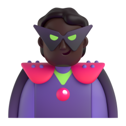 Person supervillain dark skin tone emoji