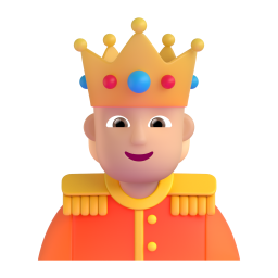 Person with crown medium light skin tone emoji