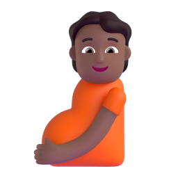 Pregnant person medium dark skin tone emoji