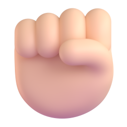 Raised fist light skin tone emoji