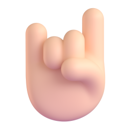 Sign of the horns light skin tone emoji