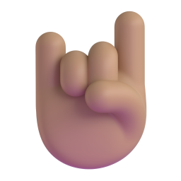 Sign of the horns medium skin tone emoji