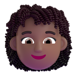 Woman curly hair medium dark skin tone emoji