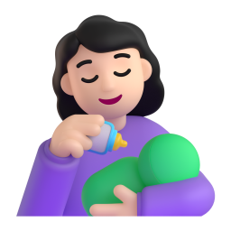 Woman feeding baby light skin tone emoji
