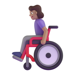Woman in manual wheelchair medium skin tone