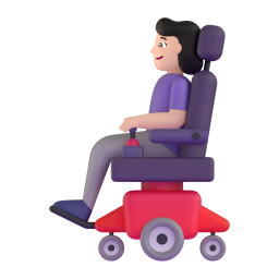 Woman in motorized wheelchair light skin tone