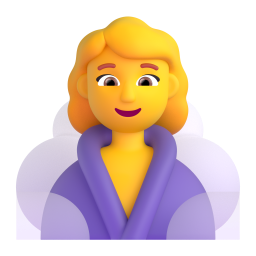 Woman in steamy room emoji