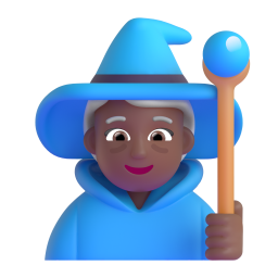 Woman mage medium dark skin tone emoji