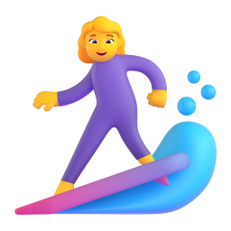 Woman surfing emoji