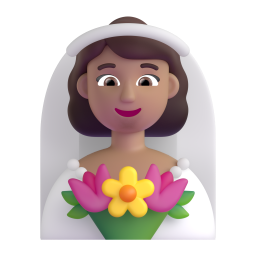 Woman with veil medium skin tone emoji