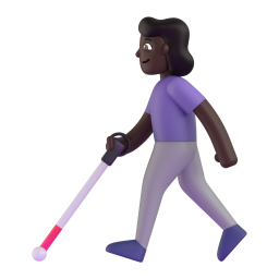 Woman with white cane dark skin tone