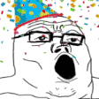Wojak Confetti Scream emoji