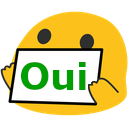 smiley holding oui